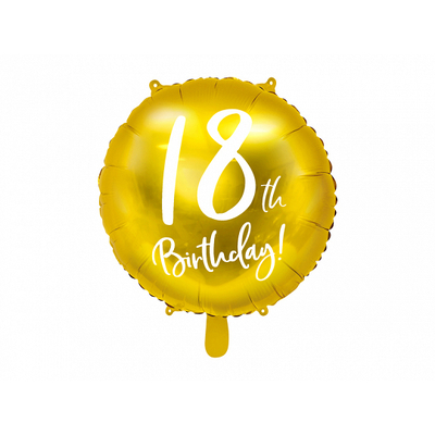Gold Cursive 18th Birthday 45cm Foil Balloon
