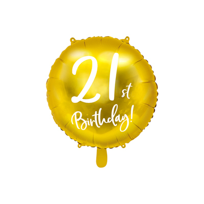 Gold Cursive 21st Birthday 45cm Foil Balloon