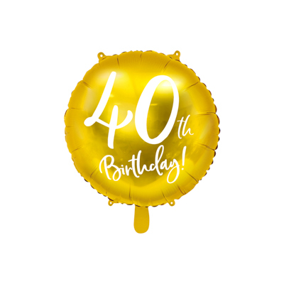 Gold Cursive 40th Birthday 45cm Foil Balloon