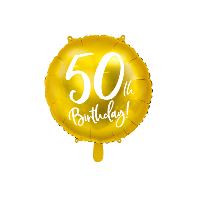 Gold Cursive 50th Birthday 45cm Foil Balloon