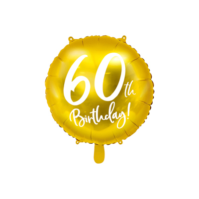 Gold Cursive 60th Birthday 45cm Foil Balloon