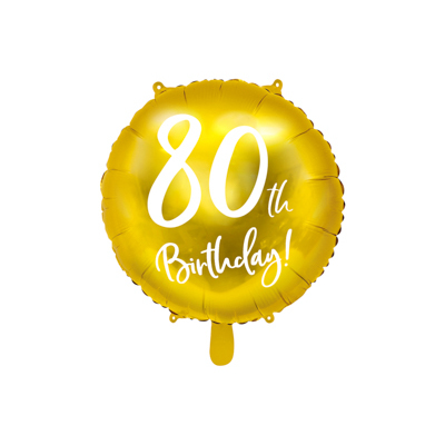 Gold Cursive 80th Birthday 45cm Foil Balloon
