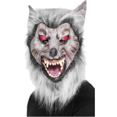 Halloween Adult Prowler Werewolf Latex Mask with Hair