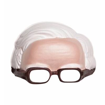 White Hair & Glasses Chinless Colonel Face Mask