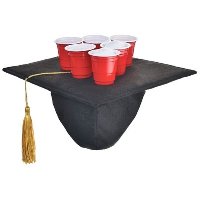 Graduation Hat Pong Toss Drinking Game Set
