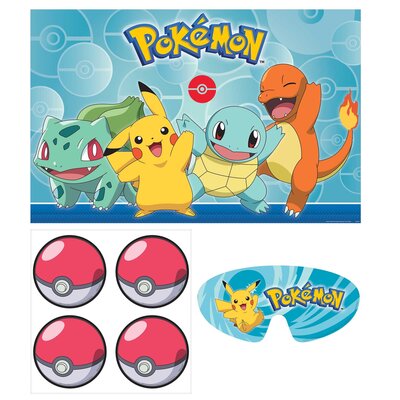 Pokemon Party Game with Poster Stickers Blindfold
