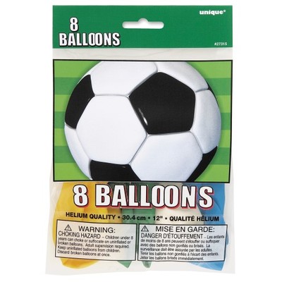 Soccer Ball 30cm Latex Balloons Pk 8