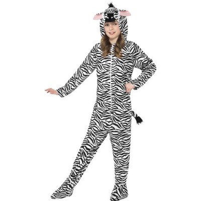 Child Zebra One Piece Suit Costume (Large, 10-12 Years)