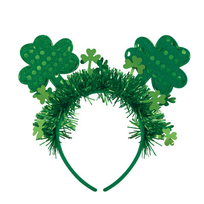 Novelty St Patricks Day Shamrock Tinsel Headband