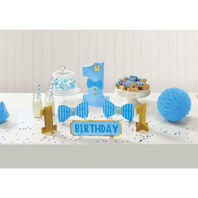 Blue 1st Birthday Boy Table Decorating Kit (6 Piece)