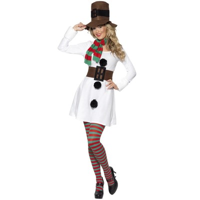 Adult Woman Miss Snowman Christmas Costume (Large, 16-18)