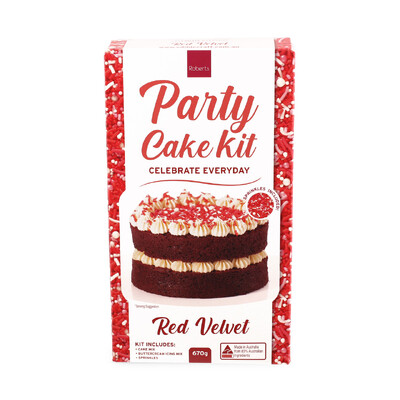 Red Velvet Cake Kit with Cake Mix, Icing Mix & Sprinkles (670g)