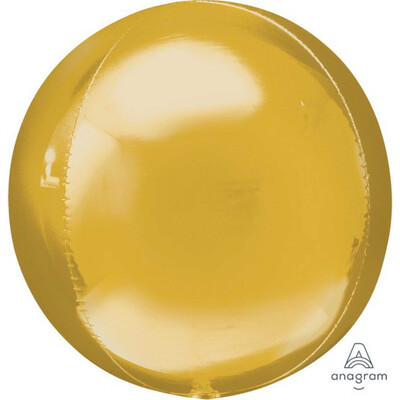 Metallic Gold Orbz Balloon (38cm x 40cm) Pk 1