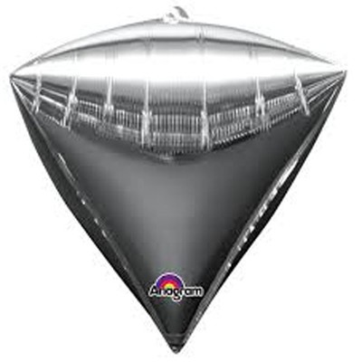 Metallic Silver Foil Diamondz Balloon (40cm x 43cm) Pk 1