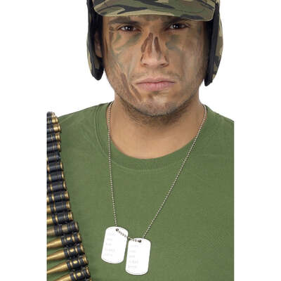 Costume Army Military Dog Tags on Chain
