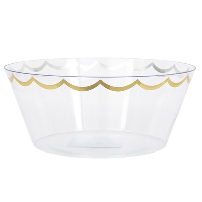Clear Gold Foil Plastic Serving Bowl 3.6L