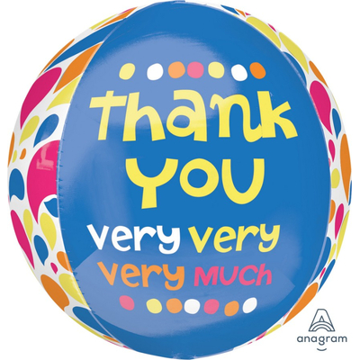 Thank You Very Much Foil Orbz Balloon (38 x 40 cm)