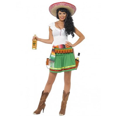 Adult Woman Mexican Tequila Shooter Costume (Small, 8-10)