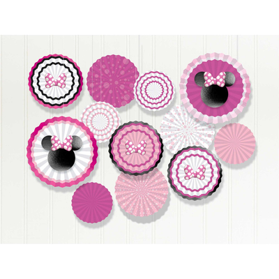 Minnie Mouse Paper Fan Decorating Kit with Cutouts (17 Pieces)