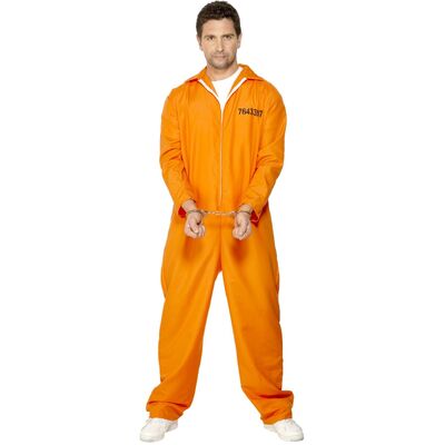 Adult Orange Escaped Prisoner Boiler Suit Costume (X Large)