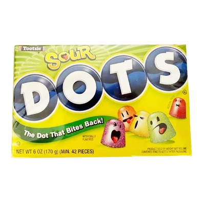 Tootsie Sour Dots Candy Theatre Box 170g (Pk 1)