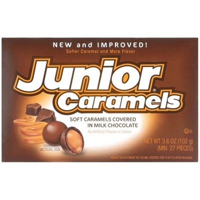 Junior Caramels Candy Theatre Box 102g (Pk 1)