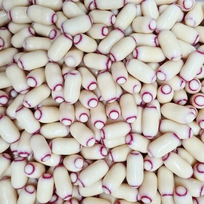 Darrell Lea White Chocolate Raspberry Bullets 875g | Raspberry Liquorice White Chocolate Lollies