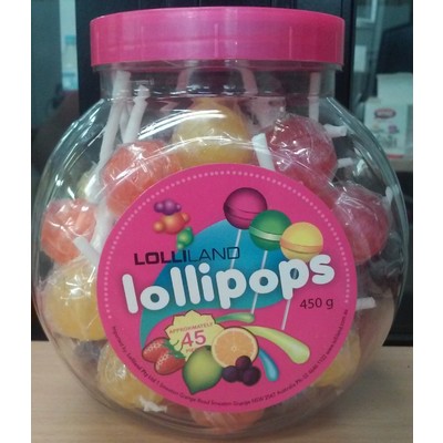 Lollipops Jar 450g (Approx. 45 Lollipops)