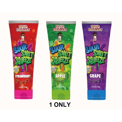 Assorted Sour Snot Squeeze Tube Candy 120g (Pk 1)