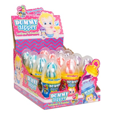 Assorted Dummy Dipper Lollipop & Powder Candy 32g (Pk 12)