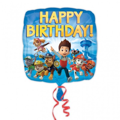 Paw Patrol Happy Birthday 17in Square Foil Balloon Pk 1