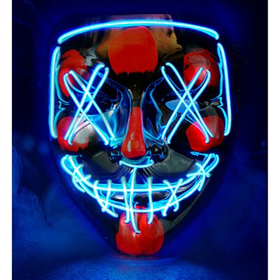 Light Up Blue Purge Halloween Face Mask