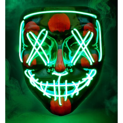 Light Up Green Purge Halloween Face Mask