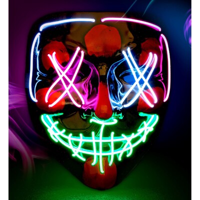 Light Up Multi Colour Purge Halloween Face Mask