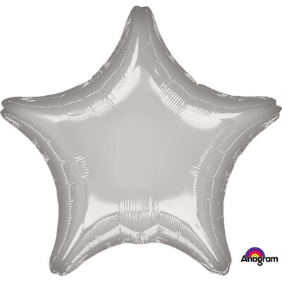 Metallic Silver Star 19in. Standard Foil Balloon Pk 1
