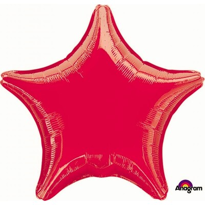 Metallic Red Star 19in. Standard Foil Balloon Pk 1