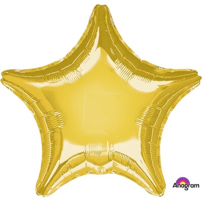 Metallic Gold Star 19in. Standard Foil Balloon Pk 1