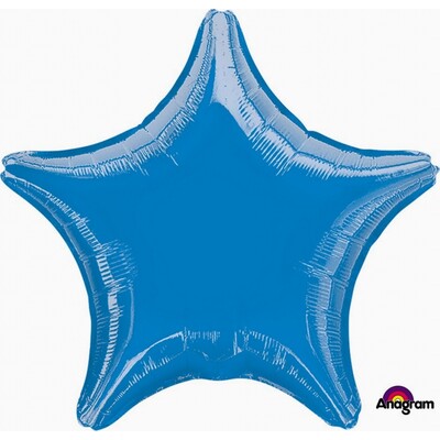 Metallic Royal Blue Star 19in. Standard Foil Balloon Pk 1