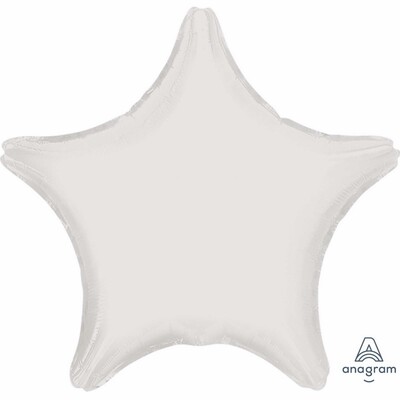 Metallic White Star 19in. Standard Foil Balloon Pk 1