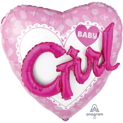Baby Girl 3D Supershape Foil Balloon Pk 1