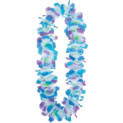Hawaiian Floral Lei Blue, Purple & White Pk 1