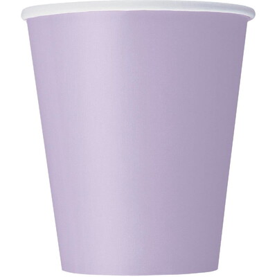 Lavender Purple Paper Party Cups 270ml Pk 8