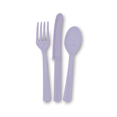 Lavender Cutlery Set Pk 24 (8 Forks, 8 Knives & 8 Spoons)