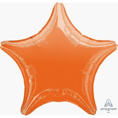 Metallic Orange Star 19in. Standard Foil Balloon Pk 1