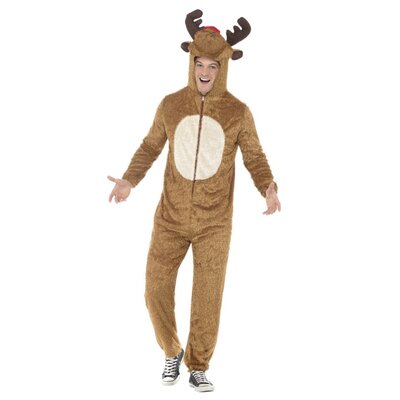 Adult Reindeer One Piece Suit Costume (Large, 42-44in) Pk 1