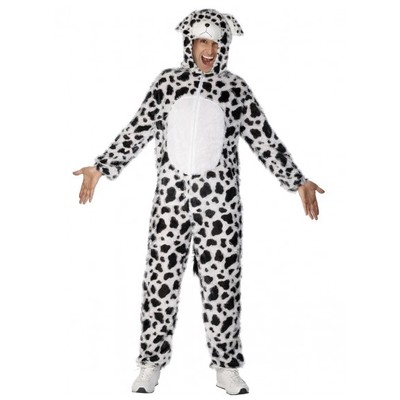 Adult Dalmatian Dog One Piece Suit Costume (Medium, 38-40)