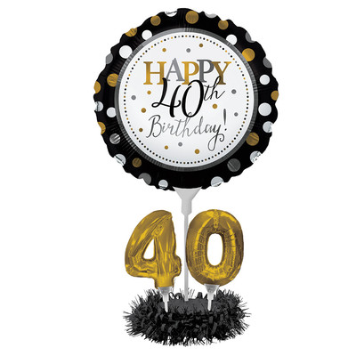 DIY 40th Birthday Balloon Centrepiece Decoration Kit Pk 1 (AIR INFLATION ONLY)