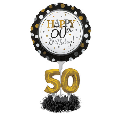 DIY 50th Birthday Balloon Centrepiece Decoration Kit Pk 1 (AIR INFLATION ONLY)