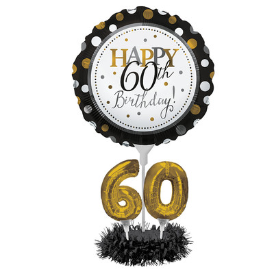DIY 60th Birthday Balloon Centrepiece Decoration Kit Pk 1 (AIR INFLATION ONLY)