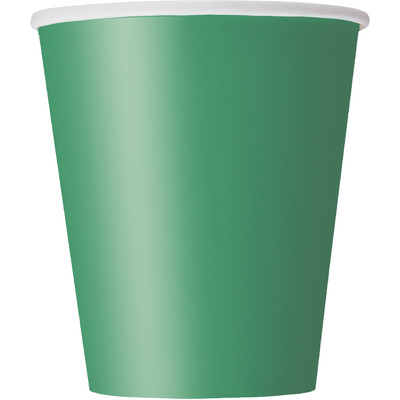 Emerald Green 9oz Paper Cups Pk 8